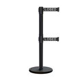 Montour Line Retractable Belt Dbl Roller Stanchion, 2.5ft Black Post  11ft. Lines ME630D-BK-THISLBW-110